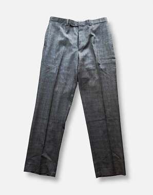 New Lauren Ralph Lauren Men's Gray Plaid Wool Dress Pants Classic Fit 34x32
